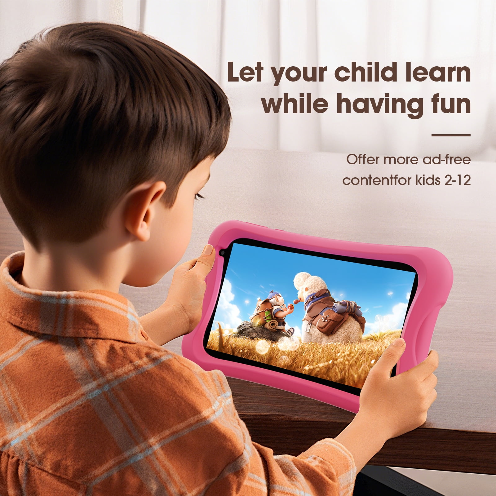 Digiland Kids Tablet 7 inch,Android 13 Go Quad Core Tablet for Toddler with IWAWA App, 32GB ROM+5GB RAM,Parent Control,Wi-Fi,Pink