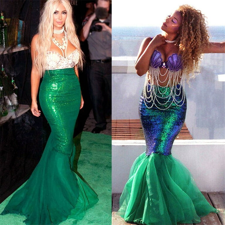 Beautiful Sea Creature Mermaid Skirt Costume Starter - Turquoise