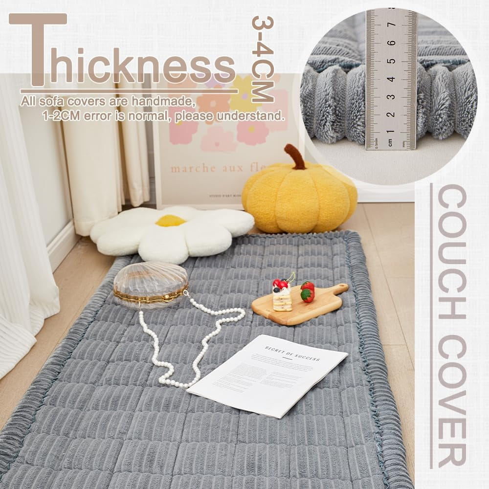 Plush Pet Couch Cover Couch Cover for Dogs Washable, Fuzzy Pet Couch Covers for 17 Cushion Sofa Pet Friendly, Non Slip Sofa Cover