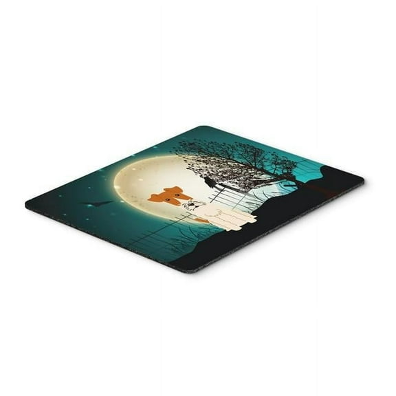 Halloween Scary Wire Fox Terrier Mouse Pad, Hot Pad or Trivet