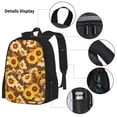 thumbnail image 3 of Disketp Vintage Wood Grain Sunflower B Large Capacity Backpack Lunch Bag Pencil Case Combination 3 Piece Set for Student, 3 of 7