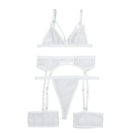 

Zuwimk Lingerie For Women Plus Size Women Lingerie Lace Nightgown Mesh Chemise Boudoir Nighty Teddy Lingerie White 3XL