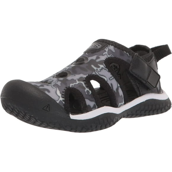 KEEN Stingray Closed Toe Water Sandals, Black/Camo, 6 US Unisex Big Kid