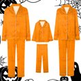 thumbnail image 6 of Leey-Word Matching Family Sleepwear Button Down Nightwear Sets 2 Pcs Pjs Long Sleeve Halloween Pajamas with pockets, 6 of 8