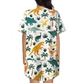 thumbnail image 3 of Bixox Women's Dinosaurs and Tropical Leaves Printed Pajama Set 2 Piece Lounge Set Top and Shorts Soft Pajamas, Shorts with Pockets, 3 of 7