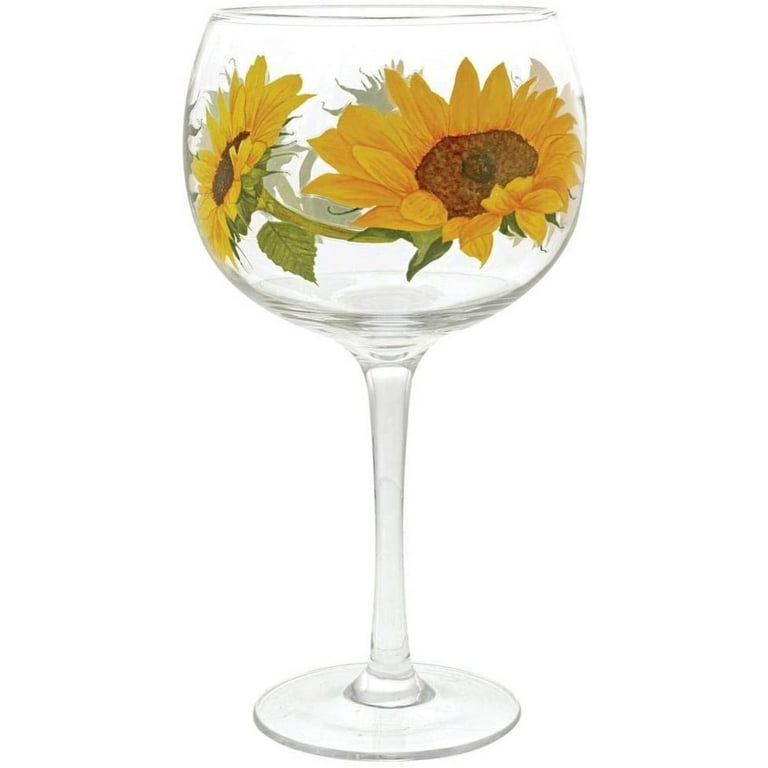 Glass Tabletop Decor Drinkware, Sunflower Transparent Glass