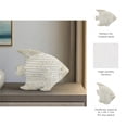 thumbnail image 4 of Coastal Fish Figurine - Handcrafted Stoneware & Ceramic - White & Gold - Nautical Decorative Accent for Home, Office, Bedroom & Living Room - 9", 4 of 11