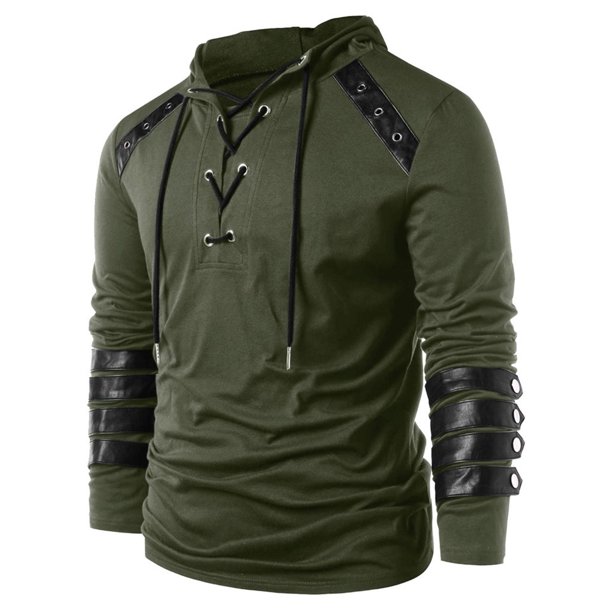 Mens Jacket Full Zipper Men's Autumn&Winter Solid Color Long Sleeved Tether  Hooded Jacket Top Flannel Coat Men Lined 