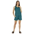 thumbnail image 5 of Bimba Solid Schiffli Top And Short Nightwear Set For Womens Casual 2pcs Sexy Lounge Sleepwear, 5 of 7