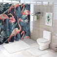 thumbnail image 7 of Orinice Flamingo Bird of Paradise Shower Curtain Fabric Shower Curtain Set with 12 Hooks Waterproof for Bathroom Beach Caravan Hotel 60x72, 7 of 7