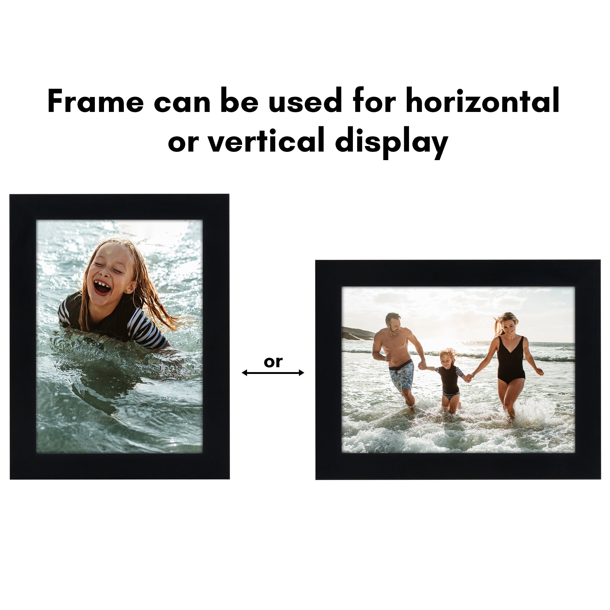 Americanflat 5x7 Picture Frame with Shatter-Resistant Glass Soho Collection Gallery Style Deep Molding - Black