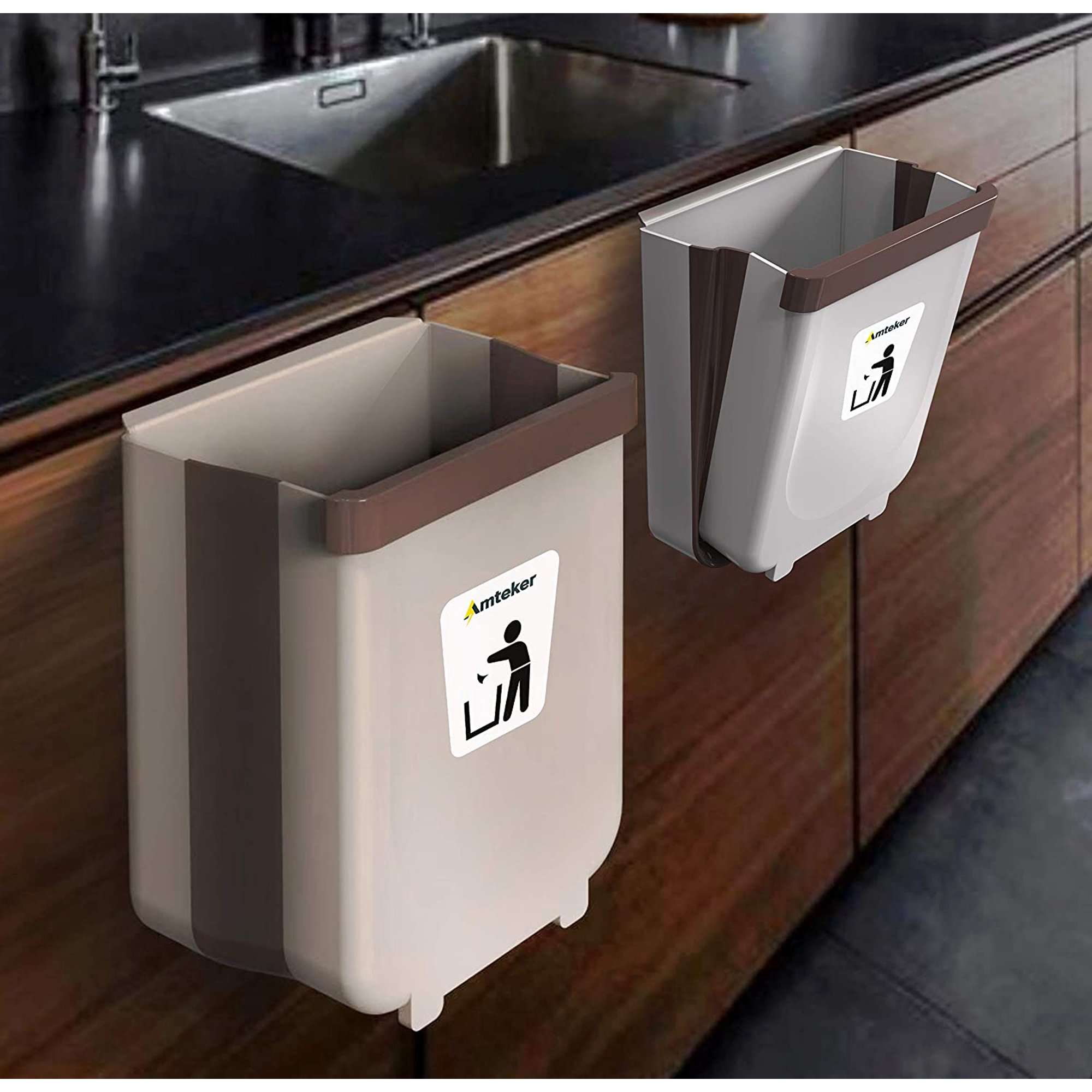 Two Sizes Garbage Can Kitchen Full Set Wall Folding Trash