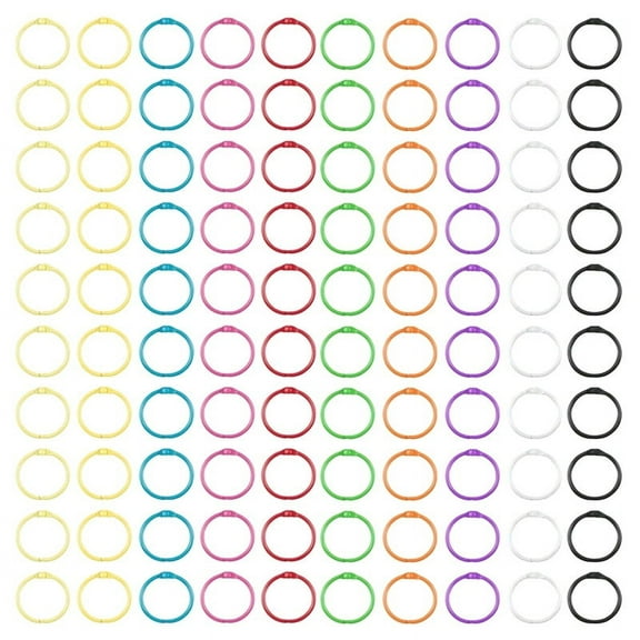 Colorful Loose Leaf Binder Rings (100 Pack) Metal Office Book Rings Paper Rings for Index Cards Notebook,100 * Book Rings