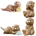 thumbnail image 1 of BRIGHTFUFU 4 figuras de nutria en miniatura de resina para decoración de tartas, terrarios y manualidades., 1 of 8