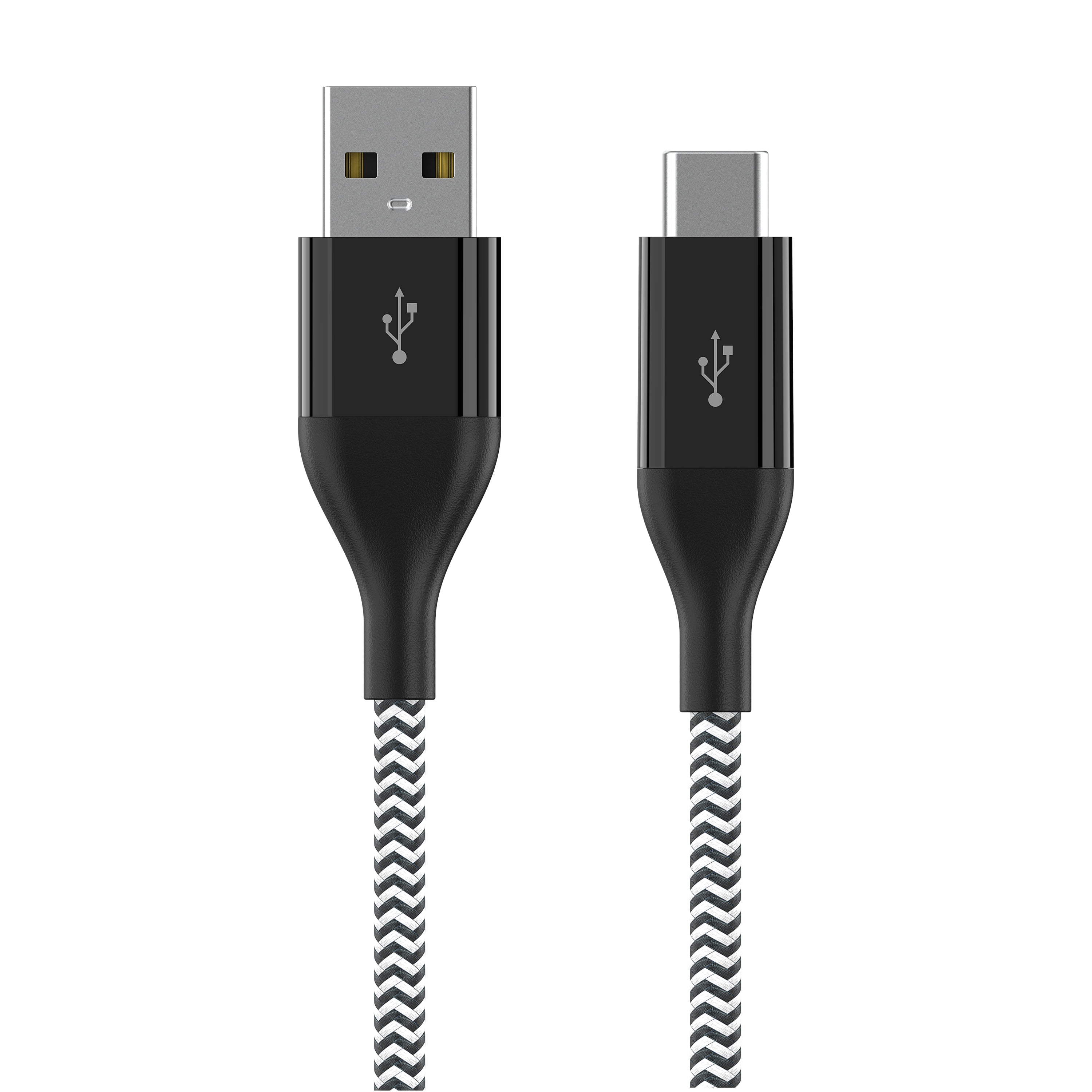 Auto Drive USB Type-A to Type-C  Data Sync and Charging Cable, 6 feet, Black, Compatible with a lot of devices