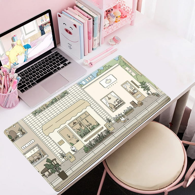 MNTT Mouse pad de urso, desenho animado de coelho Kawaii, tapete de mesa  impermeável para escritório (urso 1)
