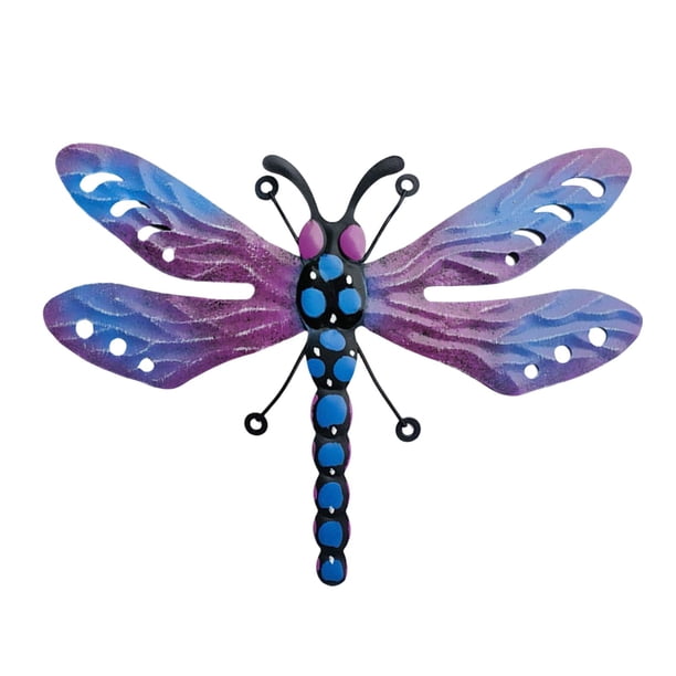 Decoración de pared de libélula, adorno colgante, escultura de pared de metal para Violeta