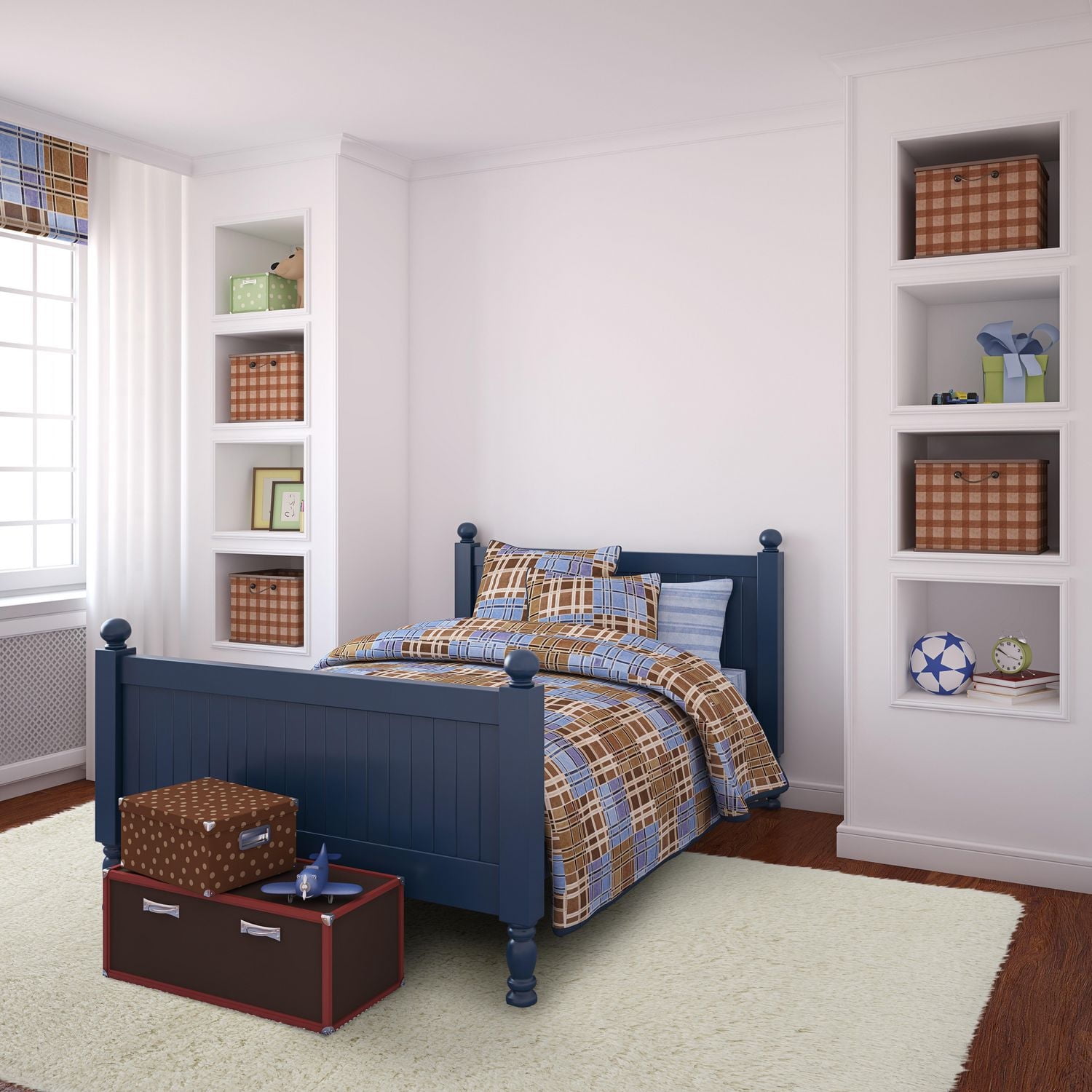 Pastel Shaggy White 5 ft. x 7 ft. Area Rug