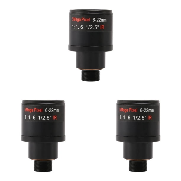 3X Lente CCTV 1 / 2.5 Pulgadas 6-22mm 5MP Lente Varifocal F1.6 para 4MP / 5MP CMOS / CCD Sensor Camara IP / AHD de Seguridad