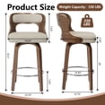 thumbnail image 2 of ClinQ 26 inch Swivel Bar Stools Set of 2, Counter Height Bar Chairs with Walnut Legs and Silver Ring Footrest, Upholstered Linen Fabric, Camel, 2 of 3