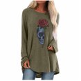 thumbnail image 1 of Camisas Para Mujer Camisetas de Gran Tamaño Manga Larga Cosplay Estampado Casual Cuello Redondo Camiseta Suelta Tops Blusa Camisas Odeerbi ODB134639, 1 of 4