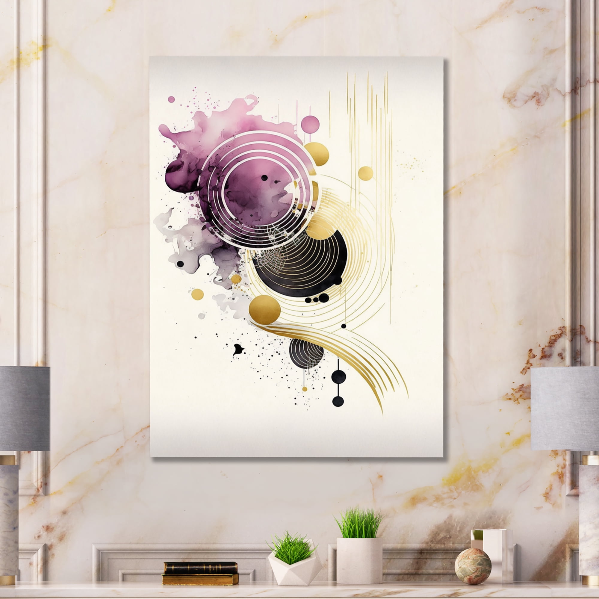 Designart Deep Purple Movement II Canvas Wall Art