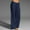 Dark Blue, variant on OKBOP High Waisted Pants for Women,Cotton Linen Solid Long High Waist Drawstring Loose Casual Pants for Women