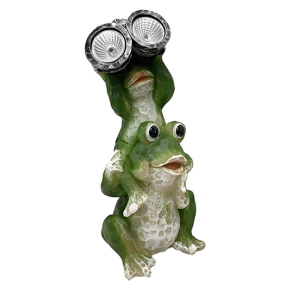 XIBUFE Solar Frog Garden Statue,Resin Outdoor & Indoor Statues with Solar Lights,Charming Garden Decor for Outside,Yard,Porch, Patio,Home,Perfect Gift for Birthday,Christmas & Housewarming