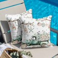 thumbnail image 5 of Sage Green Truck Throw Pillow Cover Ocean Starfish Shell Cotton Linen Cushion Cover Throw Pillow Case with Invisible Zipper for Couch Sofa Bed Chair Car 18x18 Inch, 5 of 14