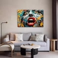 thumbnail image 5 of Artwork Showcases An Exaggerated Female Facial Close-Up Poster Decorative Painting Canvas Wall Art Living Room Posters Bedroom Painting,Frame-style,28×41inch (70×105cm), 5 of 8