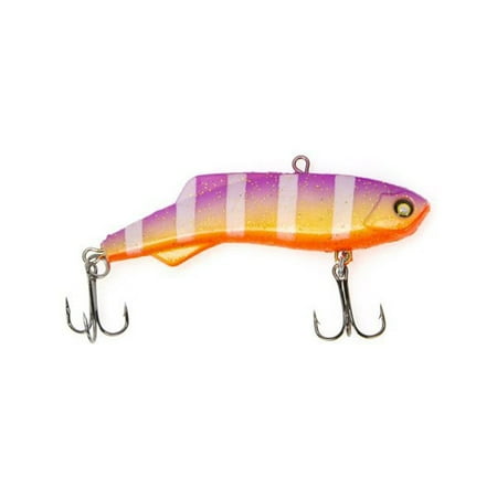 Lierteer 7/9cm Fishing Lure VIB Spoon Spinner Long Casting Jig Artificial Hard Bait purpleyellow 7cm