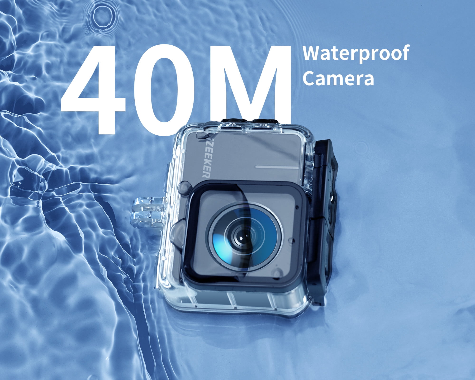 Action Camera 4K 20MP with External Microphone PC Webcam WiFi Vlogging Cam Waterproof Camera