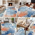 thumbnail image 6 of Summer Ocean Washable Living Room Rugs 5'x7', Coastal Jellyfish Orange Corals Shells Teal Wooden Low Pile Throw Large Area Rugs Non-Slip Sturdy Edge Binding Carpet for Dining Room Bedside Kitchen, 6 of 9