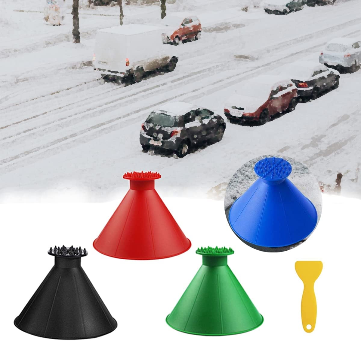 SEAAES 39 Extendable Ice Scraper and Snow Brush with Foam Grip for Car  Truck SUV Vehicle Window Green 