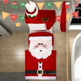 thumbnail image 6 of YUCHEN 5 Pieces Christmas Theme Bathroom Decoration Set w/Toilet Seat Cover, Rugs, Tank Cover, Toilet Paper Box Cover and Santa Towel for Xmas Indoor Décor, Party Favors (Santa), 6 of 6