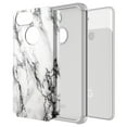thumbnail image 3 of Google Pixel 3 Case With Tempered Glass Screen Protector, Kaesar Slim Hybrid Dual Layer Graphic Fashion Colorful Cover Armor Case for Google Pixel 3 (White Marble), 3 of 5