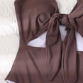 thumbnail image 4 of absuyy Women's Summer Swimsuit Sexy Halter One-piece Solid Bikini Bottoms Beachwear Swimwear #298 Brown, 4 of 4