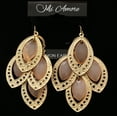 thumbnail image 3 of Mi Amore Peach Acrylic Gem Chandelier-Earrings Gold-Tone/Peach, 3 of 4