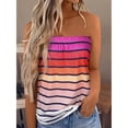 thumbnail image 3 of Top de tubo largo sin tirantes, camiseta de tubo sin costuras estampada para mujer, lavable a máquina para vacaciones informales, 3 of 6