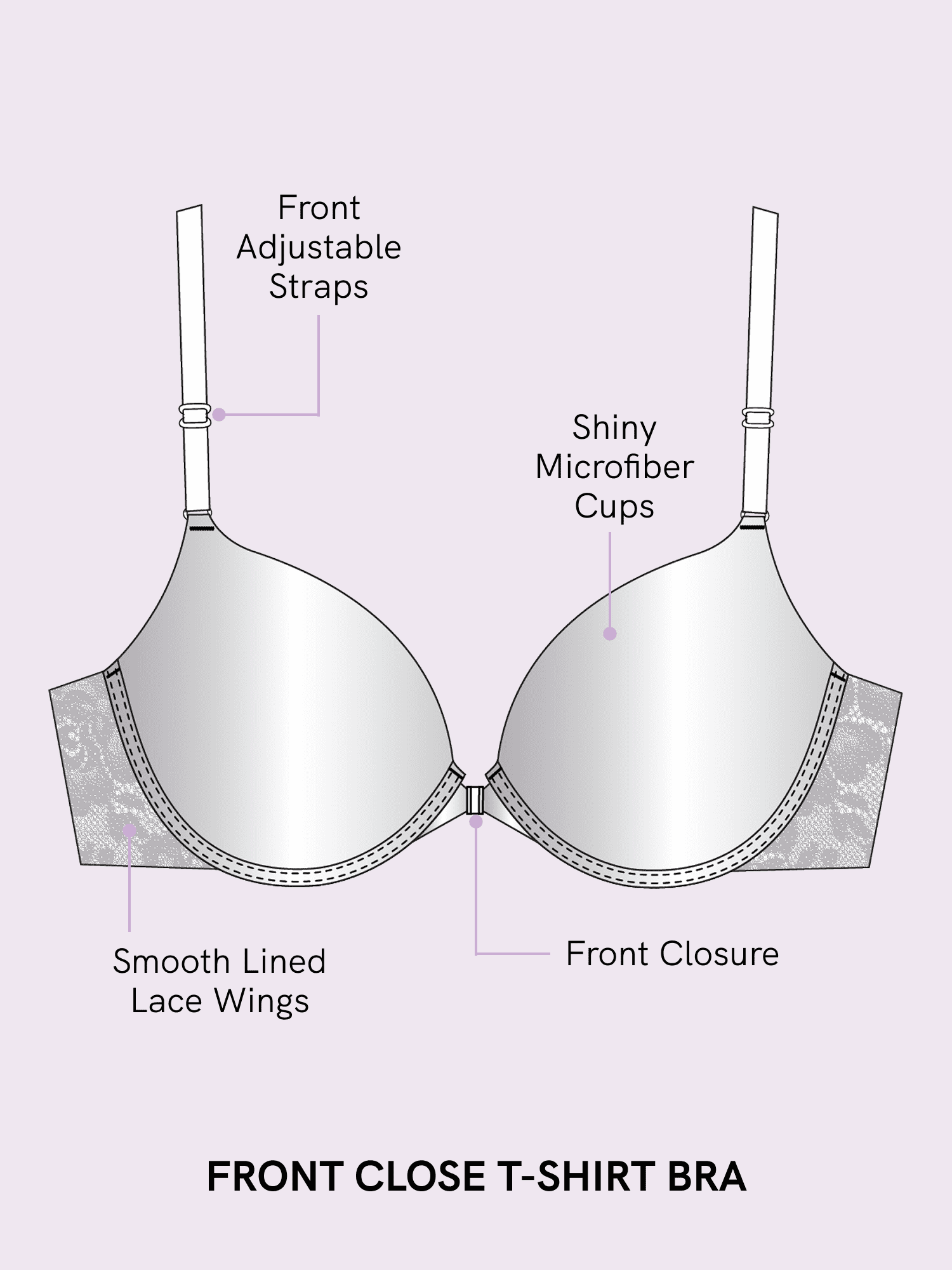 Joyspun Women's Front Close T-Shirt Bra, Sizes 34B-40DD