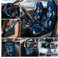 thumbnail image 2 of HUISEFOR 15 Packs Rose Skull Car Seat Cover Full Set Scratch-Resistant with Steering Wheel Cover Seat Belt Cover Air Vent Storage Bag Car Trash Can Rear View Mirror Cover Keychain Coasters, 2 of 7