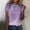 Light Purple, variant on QHWAUAKFBN T Shirts For Women Loose Fit Print Point Sleeve Crew Neck Tshirts Top