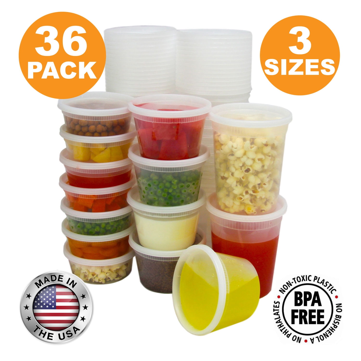 ChoiceHD 24 oz. Microwavable Translucent Plastic Deli Container and Lid  Combo Pack - 240/Case