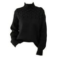 thumbnail image 1 of Guardurnaity Suéter de mujer cuello medio alto Color sólido manga larga elástico chica pulóver clima frío Tops Casual interior moda vestir Prendas para la parte del cuerpo Negro METRO Guardurnaity AP013959-12, 1 of 6