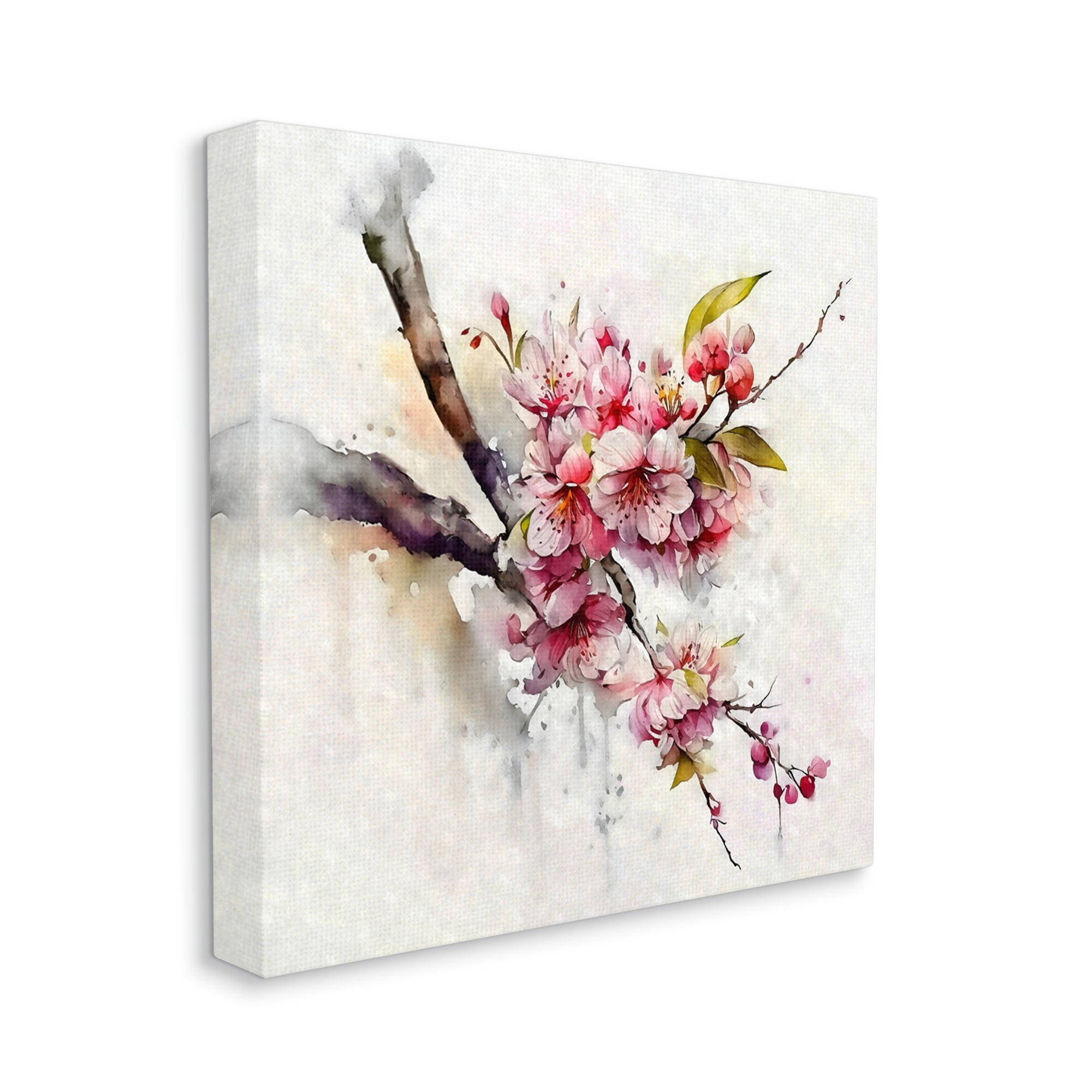Stupell Industries Delicate Spring Cherry Blossoms Botanical & Floral Painting Gallery Wrapped Canvas Print Wall Art