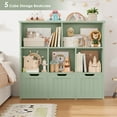 thumbnail image 5 of Homfa Toy Storage Organizer with 3 Movable Drawers, 5 Cube Kids Bookcase for Playroom, Storage Cabinet for Living Room, Green Finish, 5 of 8