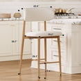 thumbnail image 5 of Leumius 26" Counter Height Bar Stools Set of 2,Upholstered Linen Bar Chairs with Metal Legs,Modern Kitchen Island Counter Chairs for Kitchen Island,Dining Room,300LBS,Beige, 5 of 8