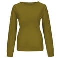 thumbnail image 4 of Chandails Décontractés à Col Rond pour Femmes Manches Longues Coupe Ample Doux Hauts à Enfiler Tenues de Mode Automne, 4 of 5