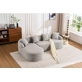 thumbnail image 3 of Newest Full Compression Sponge L-Shape Sectional Sofa with Curved Chaise, Gray Modular Chenille Couch, 30D High-Density for Apartment Living Room.900 lbs., 3 of 7