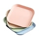 thumbnail image 1 of Platos multifunción para refrigerios irrompibles Juego de 4 piezas Platos de cena de PP de grado alimenticio saludable Juego de vajilla Plato de comida cuadrado, 1 of 5